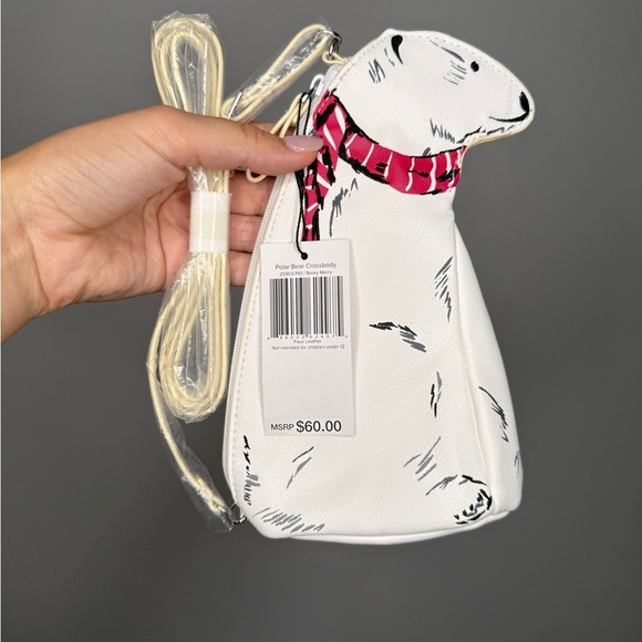 Vera Bradley Handbags - Vera Bradley Polar Bear Crossbody White Red Scarf Quilted Faux Leather NWT